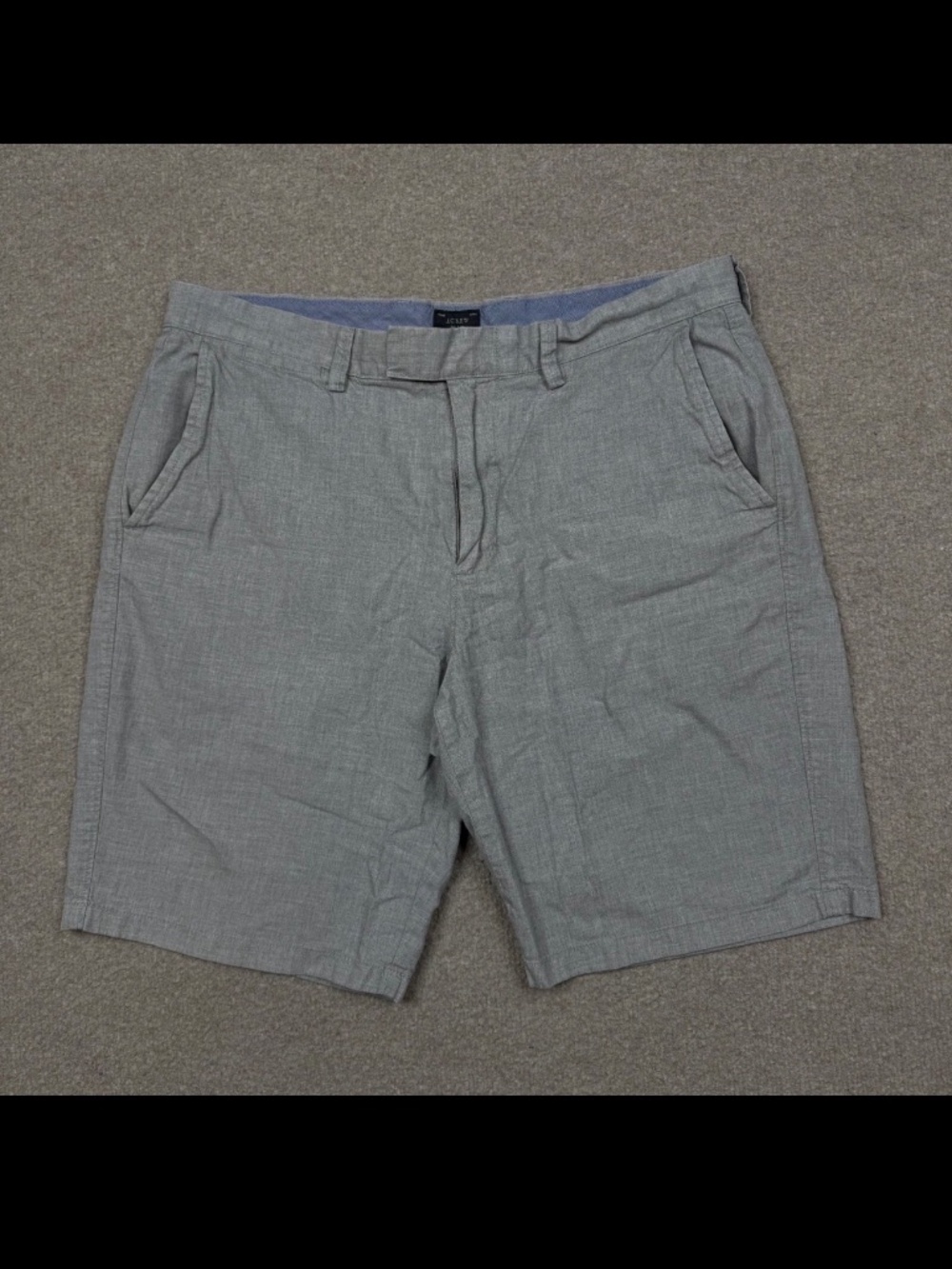 J. Crew Club Chino Shorts Mens Size 34 Gray Lightweight